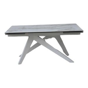 Tavolo big table piano vetro ceramica finitura marmo misura l.160 p.90 h.76(aperto 240 cm)