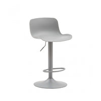  set 2 sgabelli regolabili in polipropilene grigio con poggiapiedi