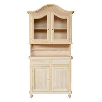 Cristalliera in legno cappello sagomato 2 ante in legno grezzo