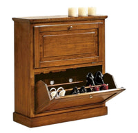 scarpiera 2 ante in legno massello tinta noce l.80 x p.30 h.93 - Mobili 2G