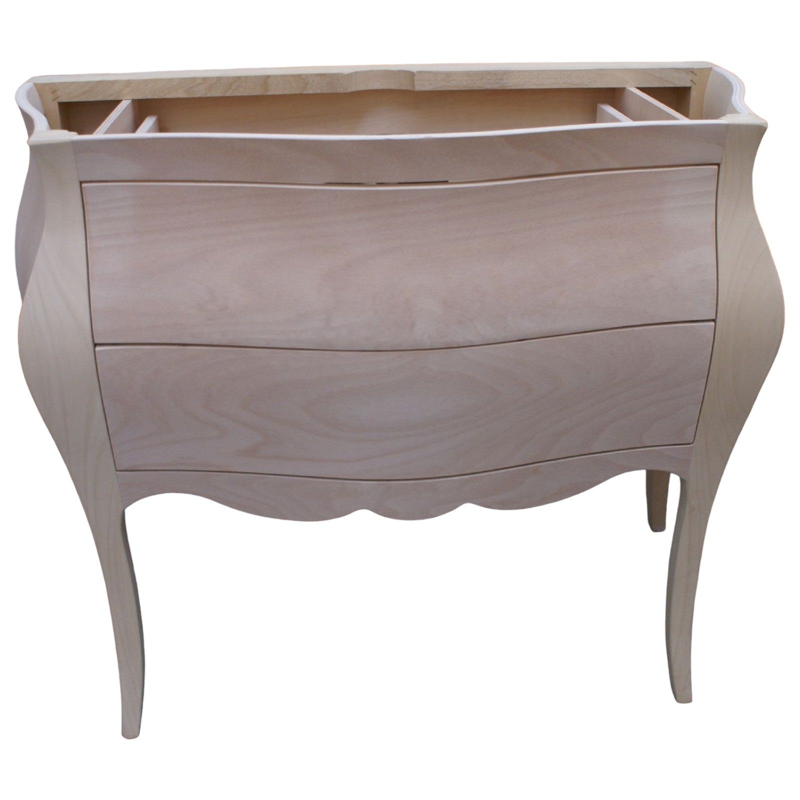 Mobile bagno bombato 2 cassetti grezzo  l.108 p.55 h.82 (3024) - Mobili 2G