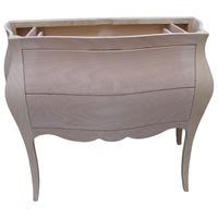 Mobile bagno bombato 2 cassetti grezzo  l.108 p.55 h.82 (3024) - Mobili 2G