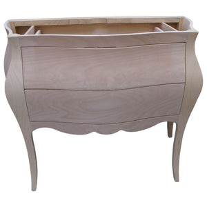 Mobile bagno bombato 2 cassetti grezzo  l.108 p.55 h.82 (3024) - Mobili 2G