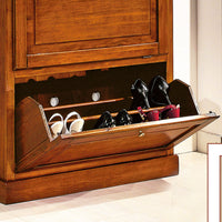 scarpiera 2 ante in legno massello tinta noce l.80 x p.30 h.93 - Mobili 2G