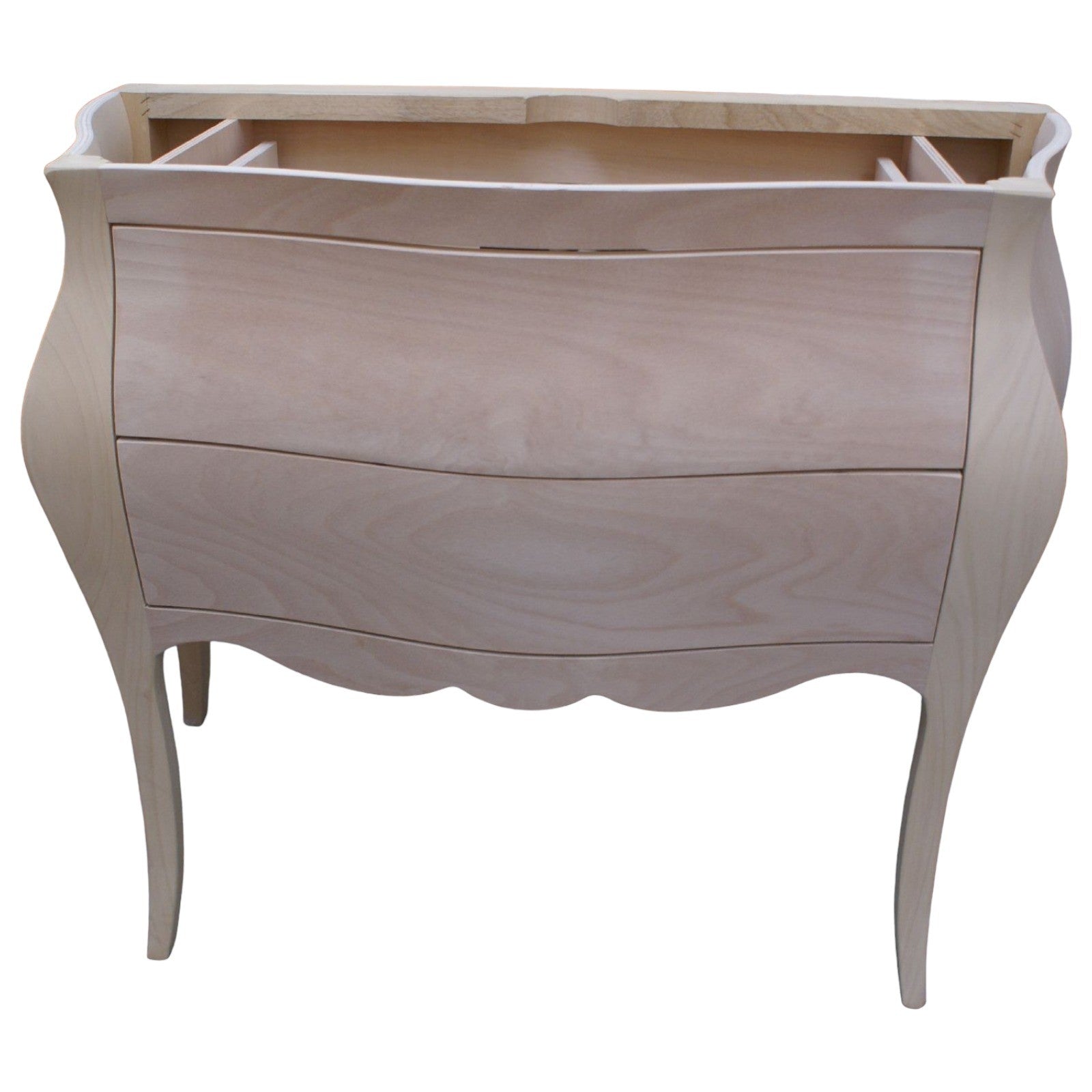 Mobile bagno bombato 2 cassetti grezzo  l.108 p.55 h.82 (3024) - Mobili 2G