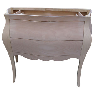 Mobile bagno bombato 2 cassetti grezzo  l.108 p.55 h.82 (3024) - Mobili 2G