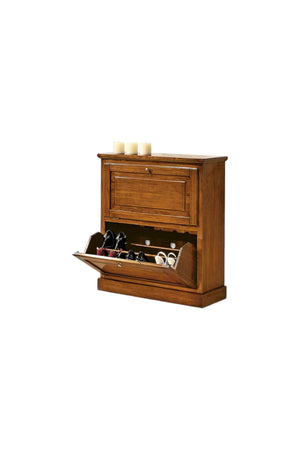 scarpiera 2 ante in legno massello tinta noce l.80 x p.30 h.93 - Mobili 2G