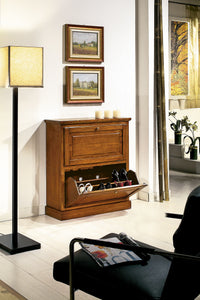 scarpiera 2 ante in legno massello tinta noce l.80 x p.30 h.93 - Mobili 2G