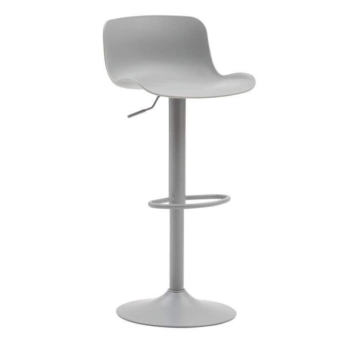  set 2 sgabelli regolabili in polipropilene grigio con poggiapiedi