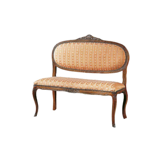 Divanetto imbottito in legno intagliato con fregi - Mobili 2G