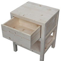 Comodino cortina 1 cassetto in legno massello di abete 45x38x60 (3304) - Mobili 2G