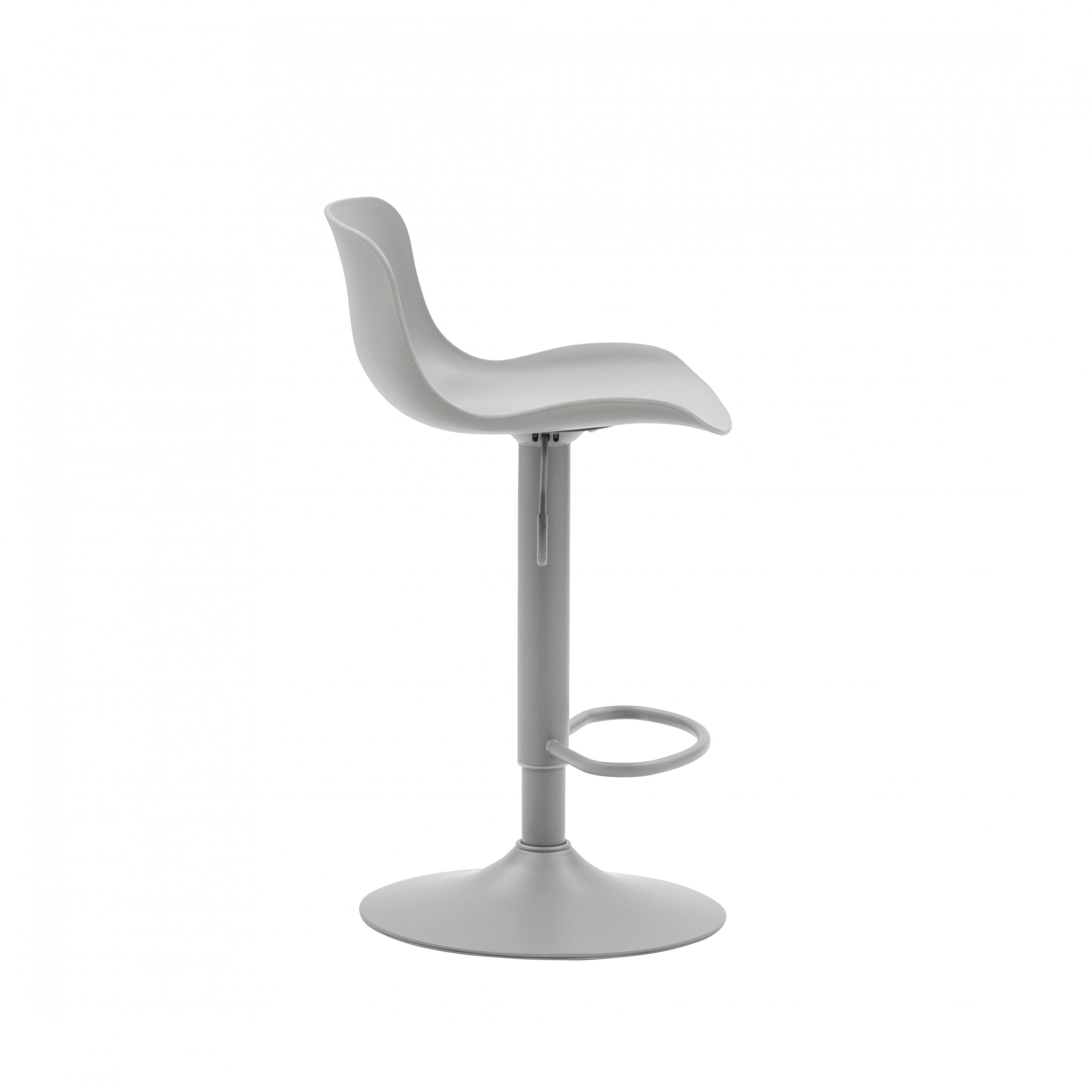  set 2 sgabelli regolabili in polipropilene grigio con poggiapiedi