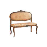 Divanetto imbottito in legno intagliato con fregi - Mobili 2G