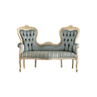 Divanetto imbottito in legno massello intagliato con fregi - Mobili 2G