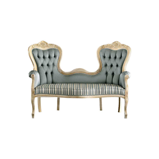 Divanetto imbottito in legno massello intagliato con fregi - Mobili 2G