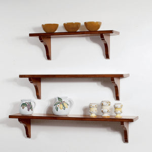 1 mensola country in legno massello tinta noce 80cm