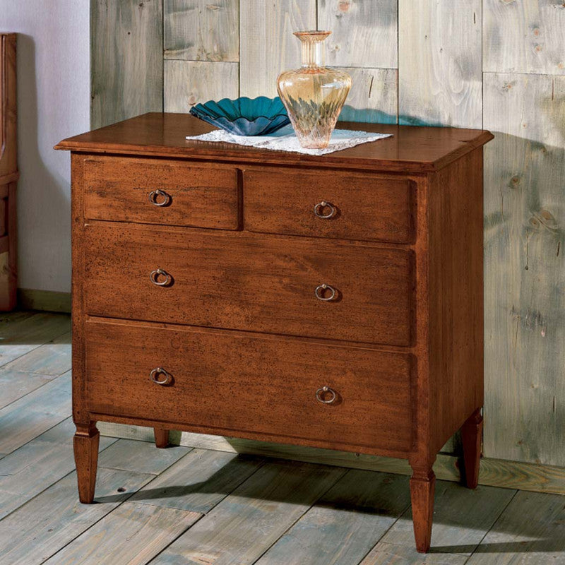 Como' in legno 4 cassetti tinta noce l.90 x p.42 h.83 (525) - Mobili 2G