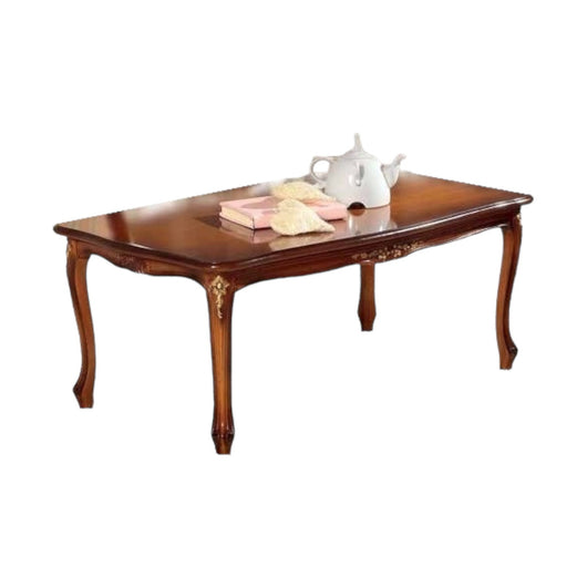 Tavolino rettangolare da salotto in legno con fregi foglia oro