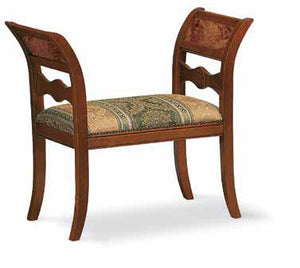 Panca imbottita in legno intagliato con fregi - Mobili 2G