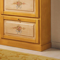 scarpiera 2 ante in legno massello giallo/blu l.80 x p.30 h.93 (1217) - Mobili 2G