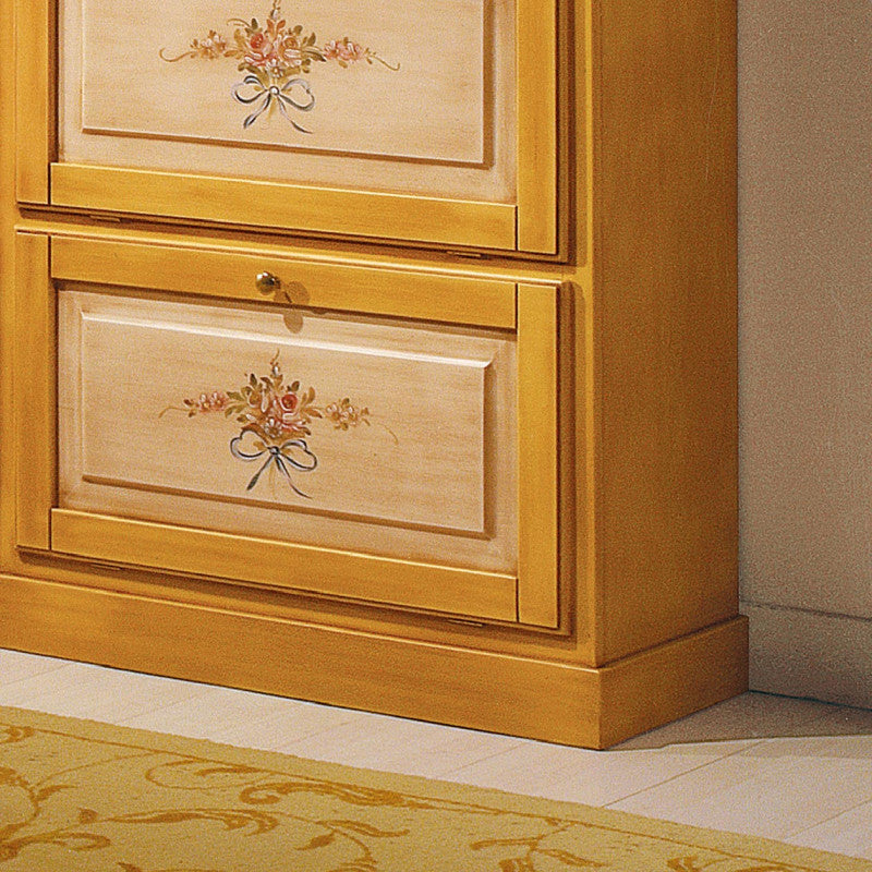 scarpiera 2 ante in legno massello giallo/blu l.80 x p.30 h.93 (1217) - Mobili 2G