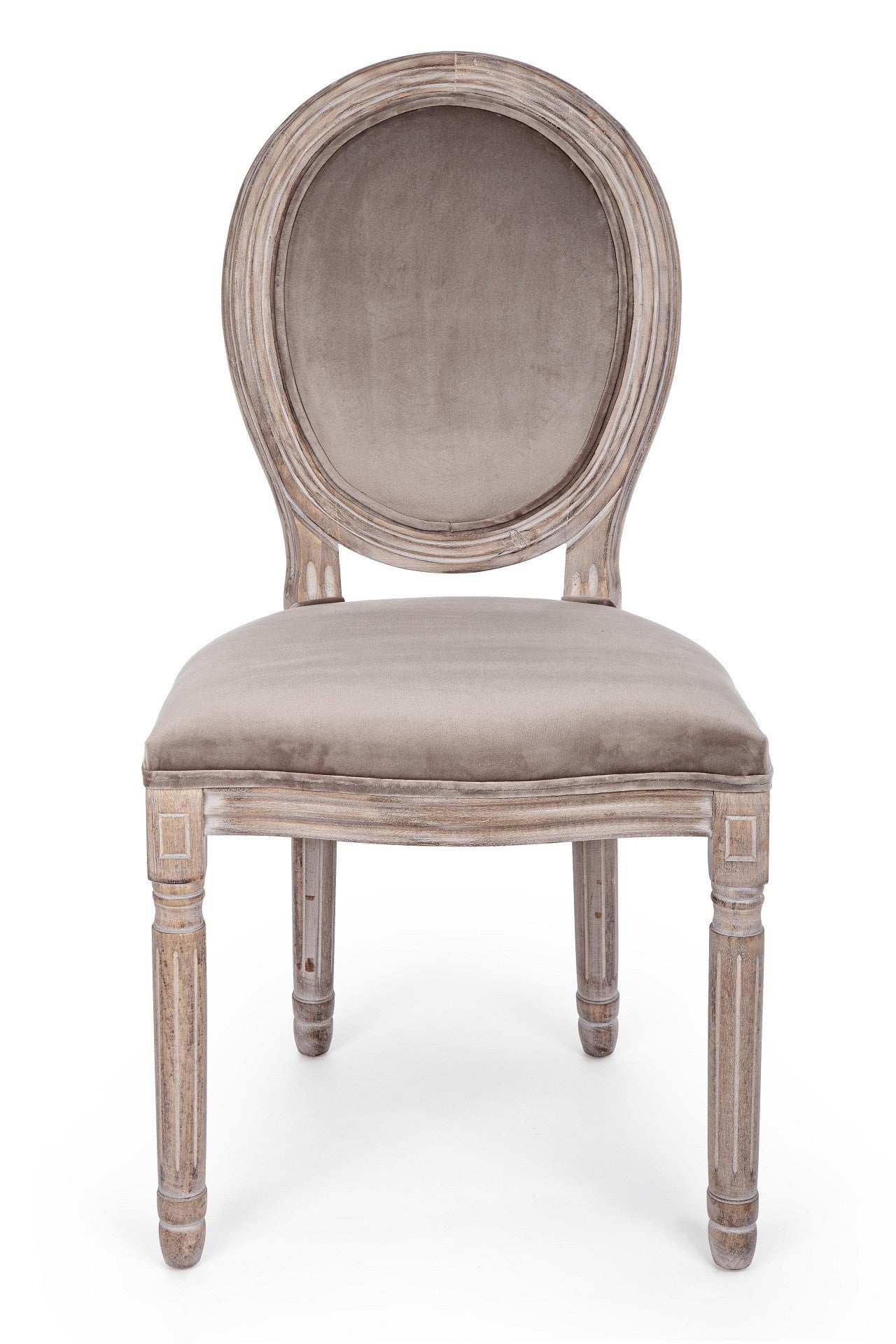 Set 2 sedie luigi xvi shabby chic in legno massello tortora - Mobili 2G