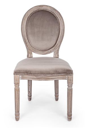 Set 2 sedie luigi xvi shabby chic in legno massello tortora - Mobili 2G