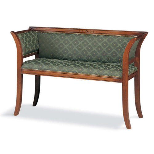 Divanetto imbottito in legno intagliato con fregi - Mobili 2G