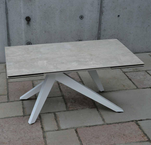 Tavolo big table piano vetro ceramica finitura beton misura l.160 p.90 h.76(aperto 240 cm)
