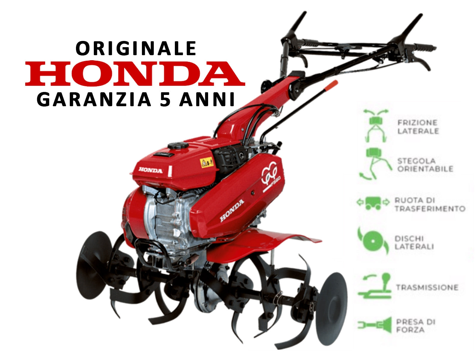 Motozappa HONDA F 560 K7 FEC1 Motore 4T GX 163cc con Fresa Normale o Miracolo F560