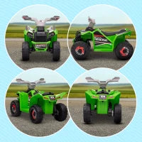 Quad per Bambini 18-36 Mesi in PP e Metallo, Velocità max 2.5 km/h, 70x41.5x48.5 cm, Verde Grigio e Nero