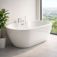 Vasca da bagno free standing ovale acrilico bianco lucido 3 misure h 60 cm *** misure 160x80x60 cm, confezione 1