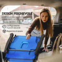 Sdraio da Giardino Pieghevole con Schienale Regolabile, Cuscino e Foro per Viso, Blu Scuro