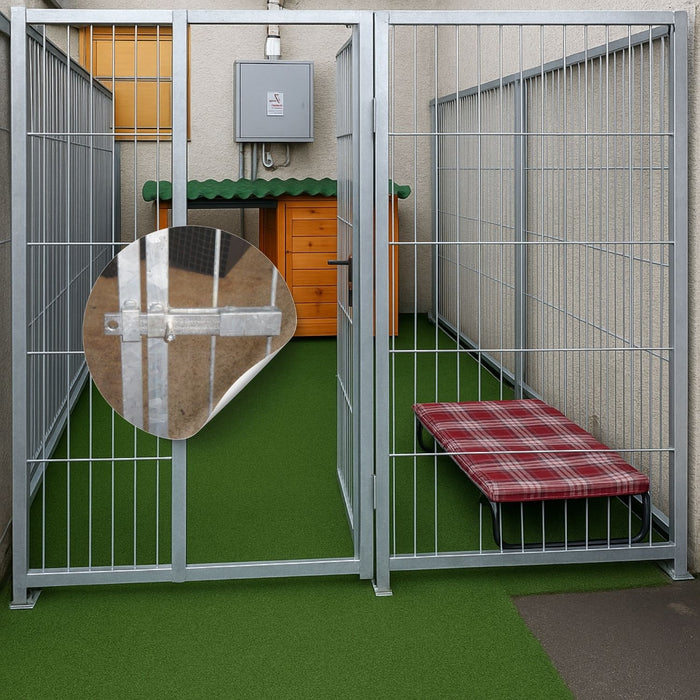 Box per cani in rete da esterno con zincatura a caldo da 400x200x altezza 180 cm