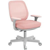 Sedia da Ufficio Ergonomica ad Altezza Regolabile con 5 Rotelle, 55x48x82.5-94.5 cm, Rosa