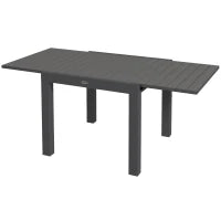 Tavolo da Giardino Allungabile per 4-6 Persone con Piano a Doghe, in Alluminio, 81/162x80x75 cm, Grigio