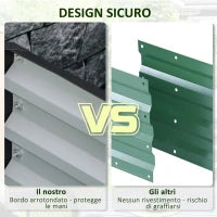 Letto per Orto Rialzato a Fondo Aperto con Rivestimento, in Acciaio Zincato, 120x120x30 cm, Grigio