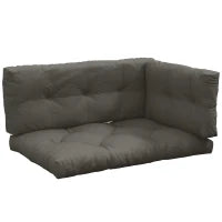 Set 3 Cuscini da Giardino per Divani e Pallet in Poliestere con Imbottitura Spessa, Grigio Carbone