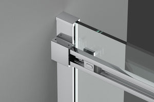 Box doccia angolare 100x110 cm con ante scorrevoli in cristallo temperato 8 mm H 200 cm CLARA Satinato