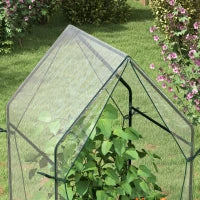 Mini Serra da Giardino con 2 Porte Avvolgibili e Copertura in PE 90x90x145cm, Trasparente