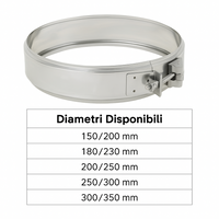 Fascetta bloccaggio doppia parete acciaio inox canna fumaria collare tubature *** misura Ø 250/300 mm, confezione 1