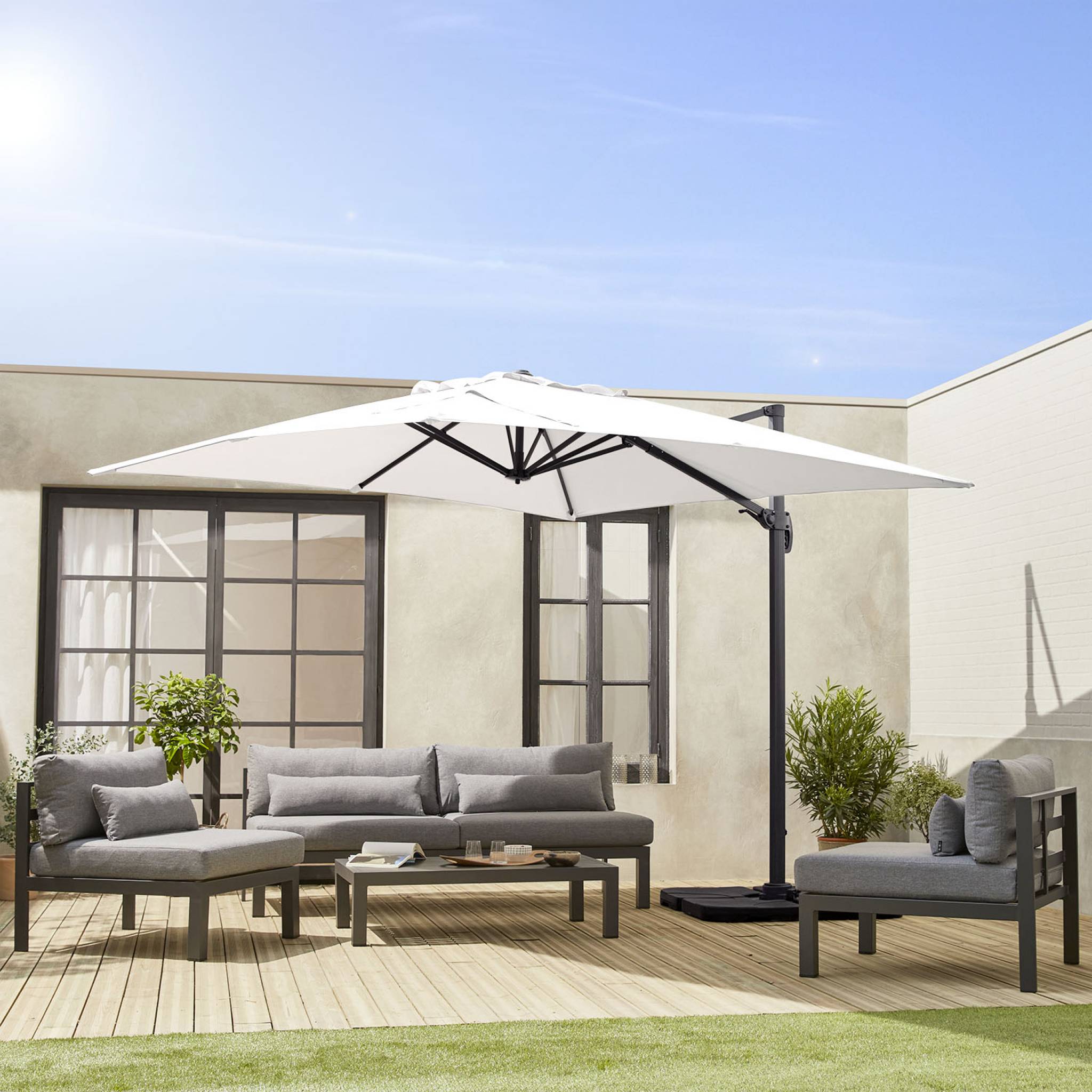 Telo per ombrellone falgos 3x3m, ecrù