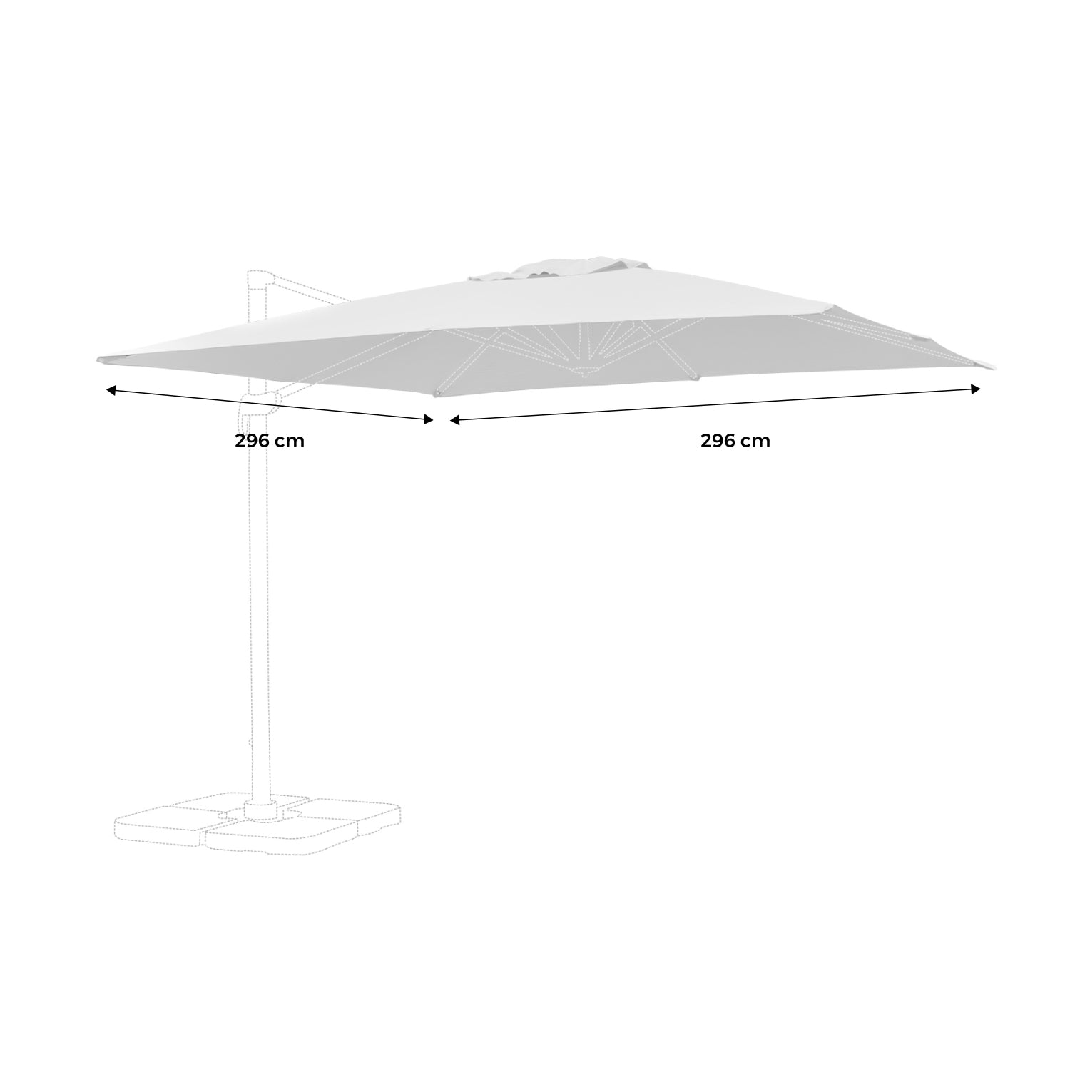 Telo per ombrellone falgos 3x3m, beige