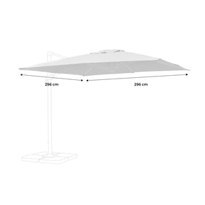 Telo per ombrellone falgos 3x3m, grigio