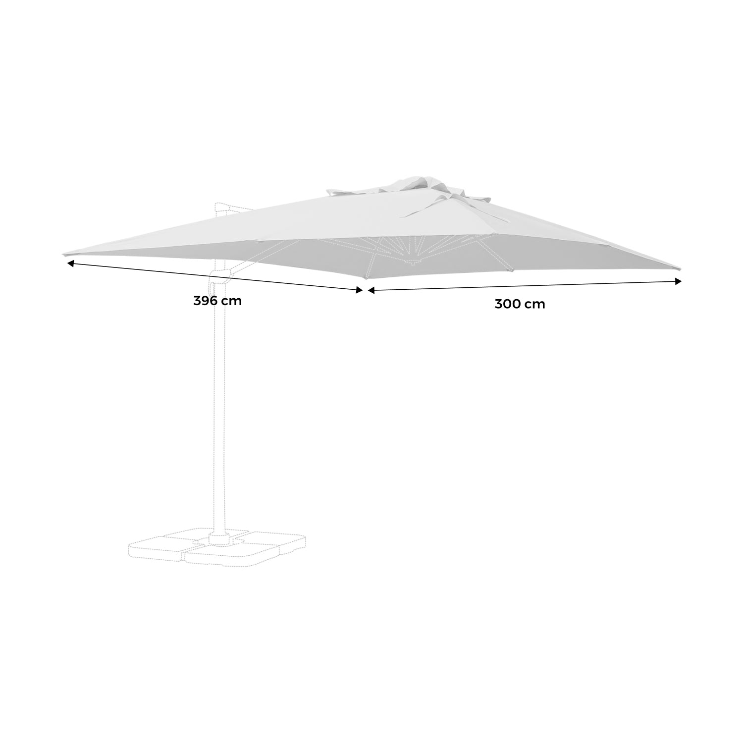 Telo per ombrellone st jean de luz  3x4m, grigio