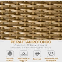 Set Mobili da Giardino in Rattan con 2 Tavolini, Divano 3 Posti e 2 Poltrone