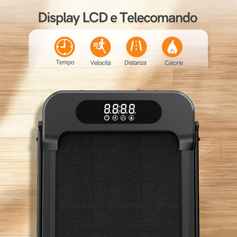 Tapis roulant pieghevole 3 in 1 RATTANTREE, inclinazione del 7%, 2,5 CV, per uso domestico, si adatta sotto le scrivanie, con telecomando