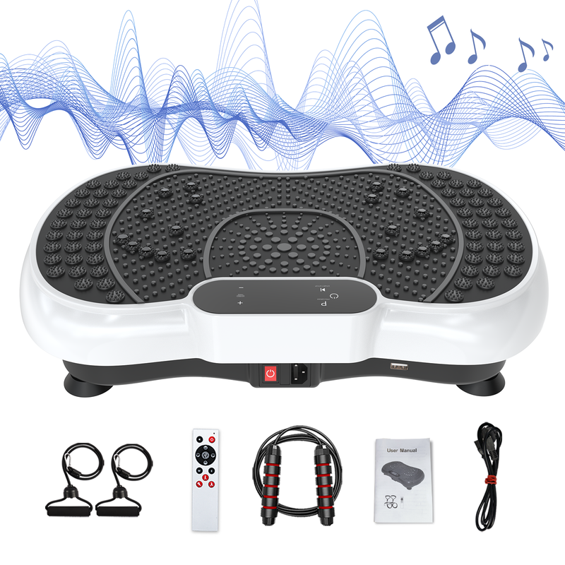 Piattaforma vibrante, attrezzatura per il fitness domestico RATTANTREE con altoparlante Bluetooth, 4 modalit¨¤ di programmazione, carico massimo 150 kg