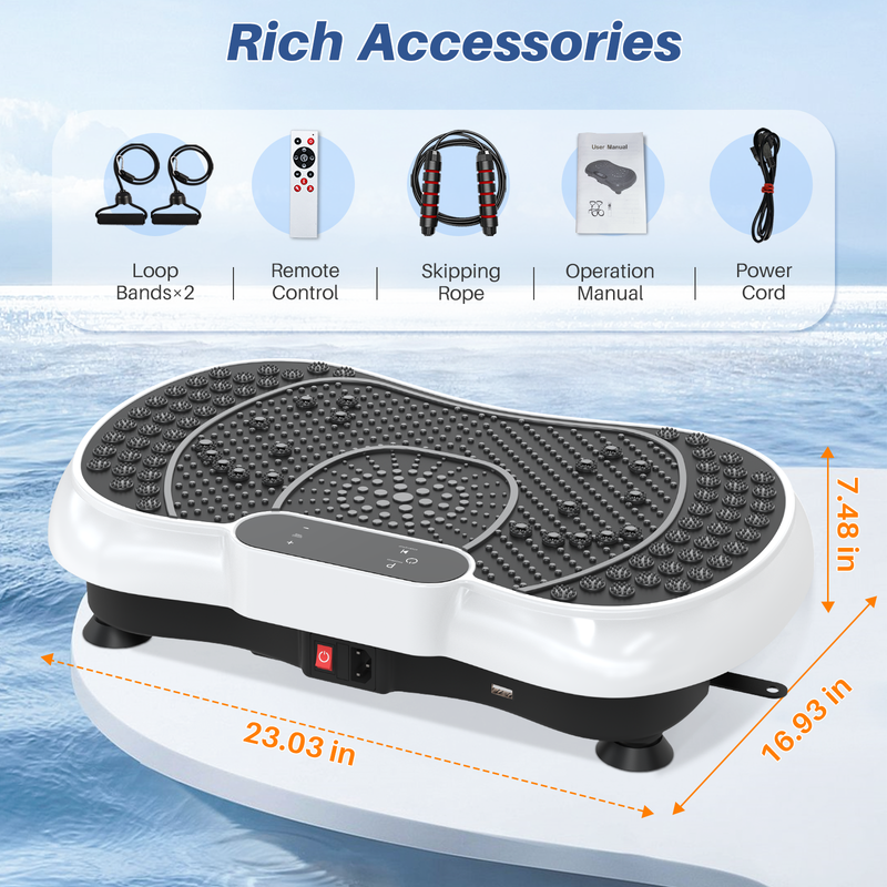 Piattaforma vibrante, attrezzatura per il fitness domestico RATTANTREE con altoparlante Bluetooth, 4 modalit¨¤ di programmazione, carico massimo 150 kg