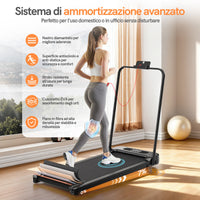 Tapis roulant pieghevole 3 in 1 RATTANTREE, inclinazione del 7%, 2,5 CV, per uso domestico, si adatta sotto le scrivanie, con telecomando